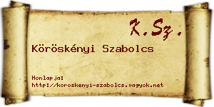 Köröskényi Szabolcs névjegykártya